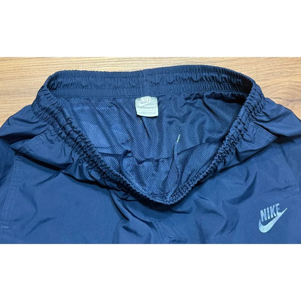 VTG Y2K Nike Sportswear Men Navy Blue Mesh Lined Baggy Track Pants Sz Large